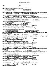 Đề thi học kỳ 1 môn Hóa học Lớp 12 - Đề 1